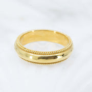 18K granulated gold band