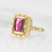 Pink Tourmaline Tropical Ring