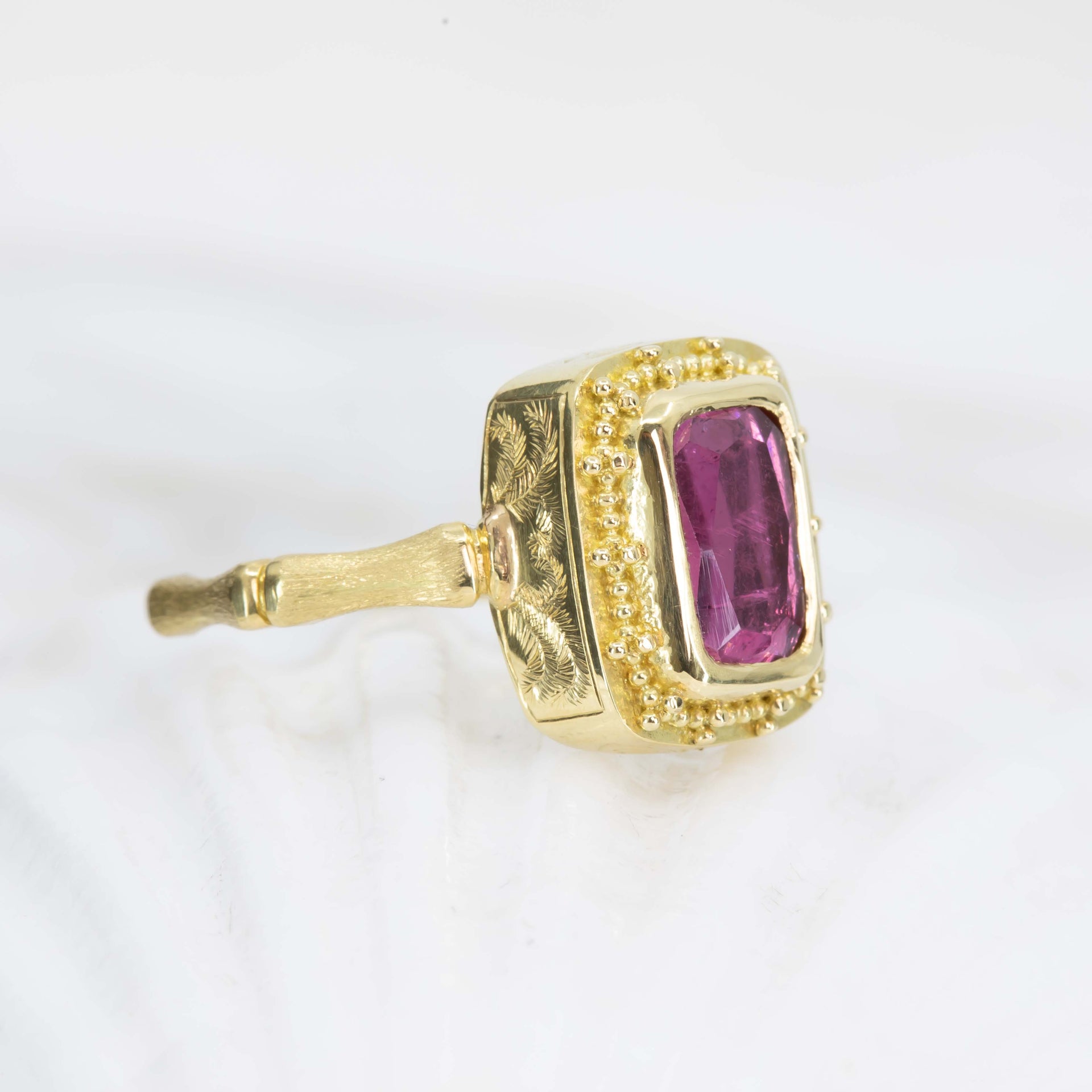 Pink Tourmaline Tropical Ring
