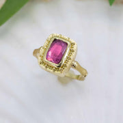 Pink Tourmaline Tropical Ring