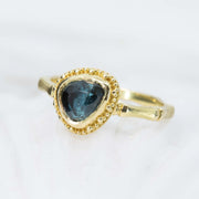 Deepsea Blue Tourmaline Bamboo Ring