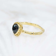 Deepsea Blue Tourmaline Bamboo Ring