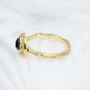 Deepsea Blue Tourmaline Bamboo Ring