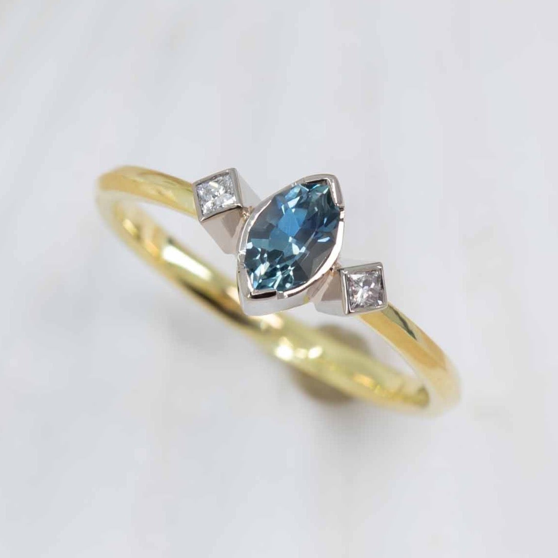 Blue sapphire and Diamond Ring
