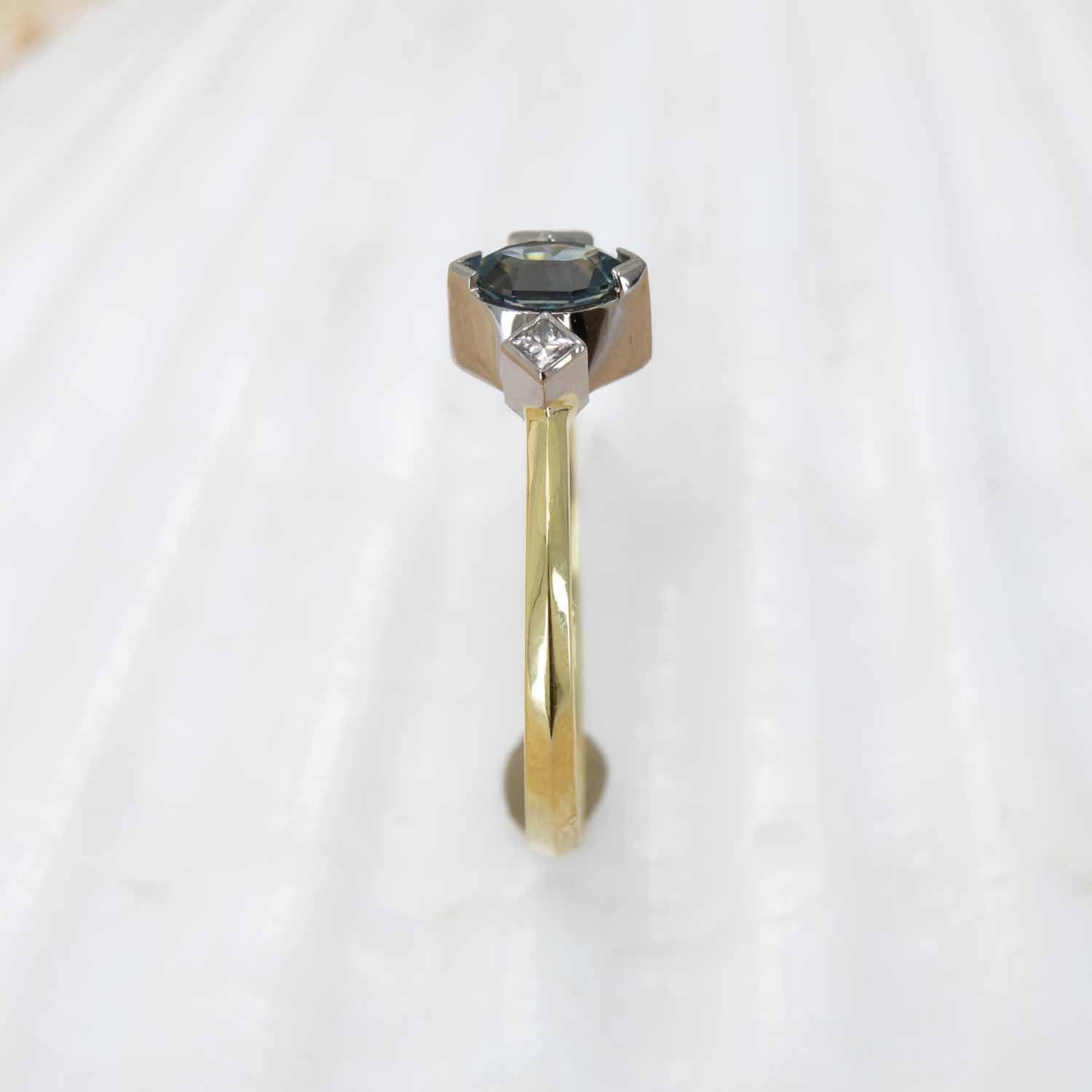 Blue sapphire and Diamond Ring