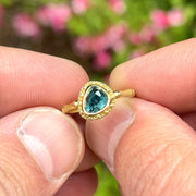 Deepsea Blue Tourmaline Bamboo Ring