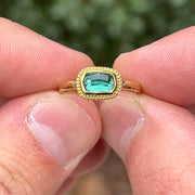 Bluish-green tourmaline mermaid ring