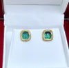 Oceanic blue-green tourmaline earrings in granulated 18K Treasure Gold
