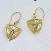 Aquamarine trinity earrings in 18K granulated gold