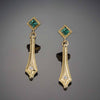 Seafoam Green Tourmaline and diamond earrings in granulated 18K gold