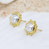 Pearl snowflake earrings in 18K Treasure Gold