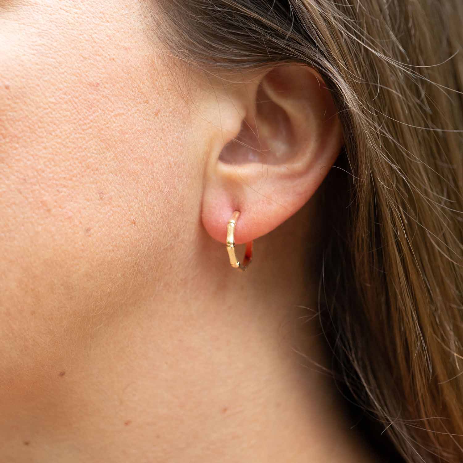 Bamboo earrings in 18K Treasure Gold