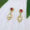 Ruby and diamond earrings in granulated 18K Treasure Gold made with shipwreck treasure