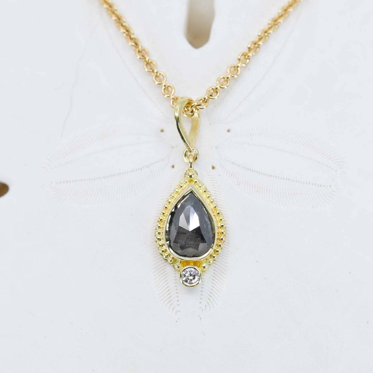 1.19ct Black and White Diamond Pendant