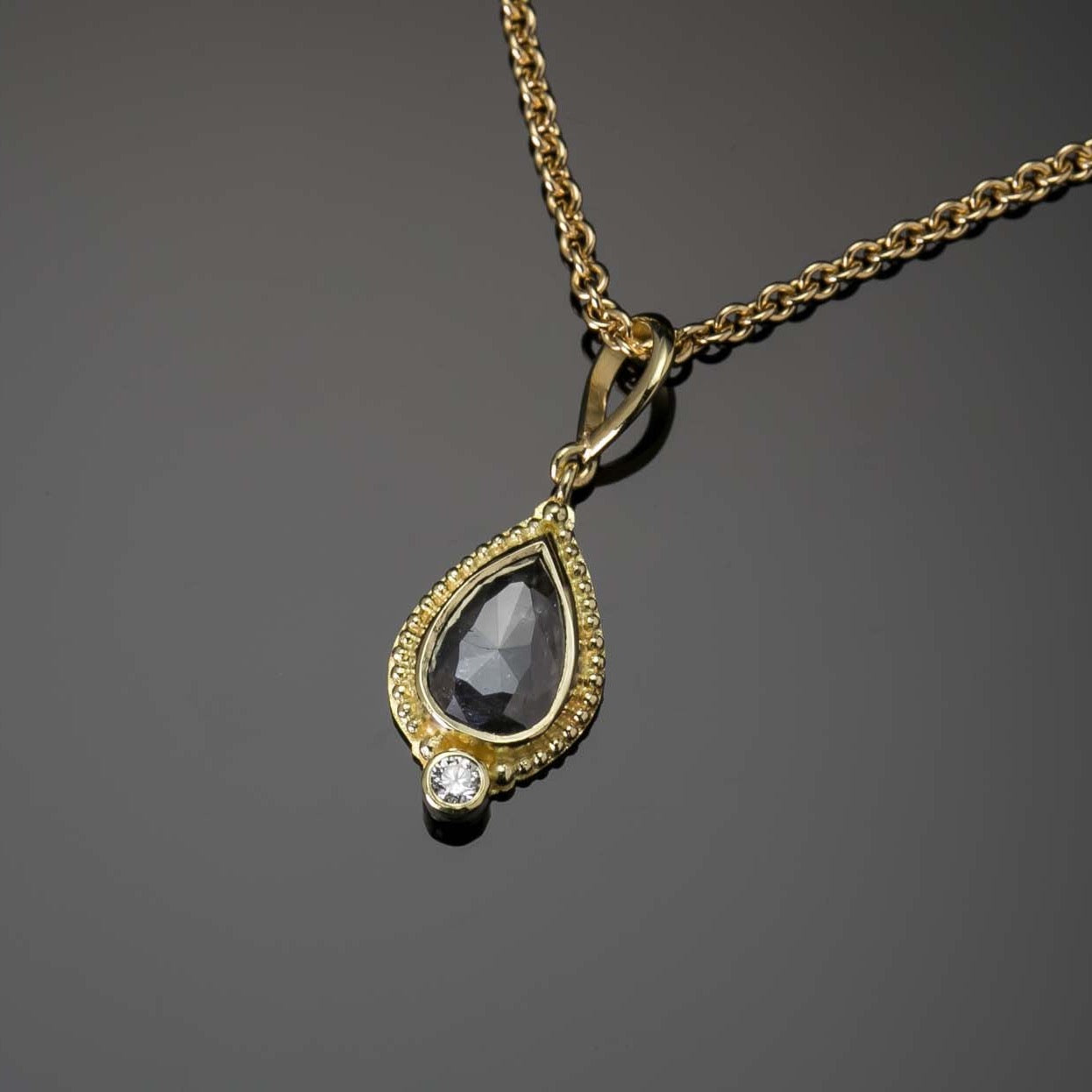 1.19ct Black and White Diamond Pendant