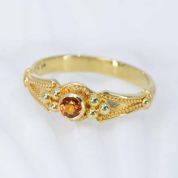 Orange Sapphire Classical Ring