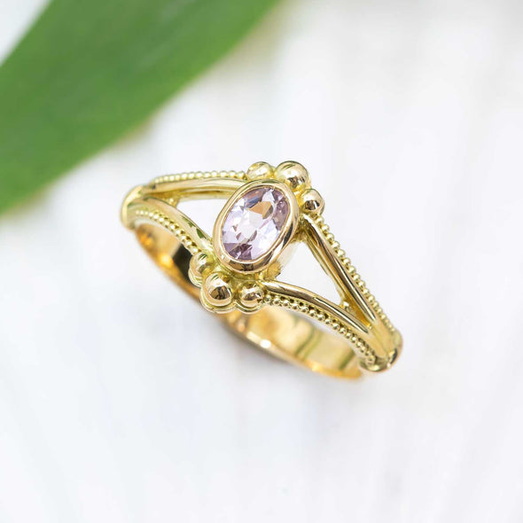 Morganite Oval Classical Ring