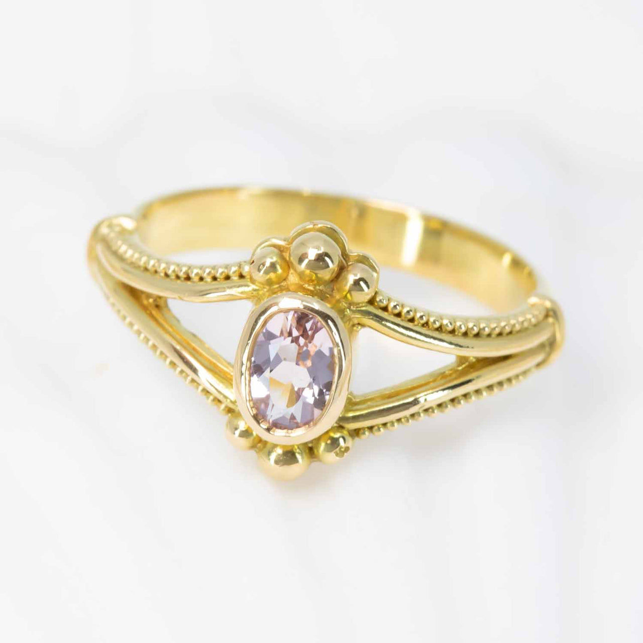 Morganite Oval Classical Ring