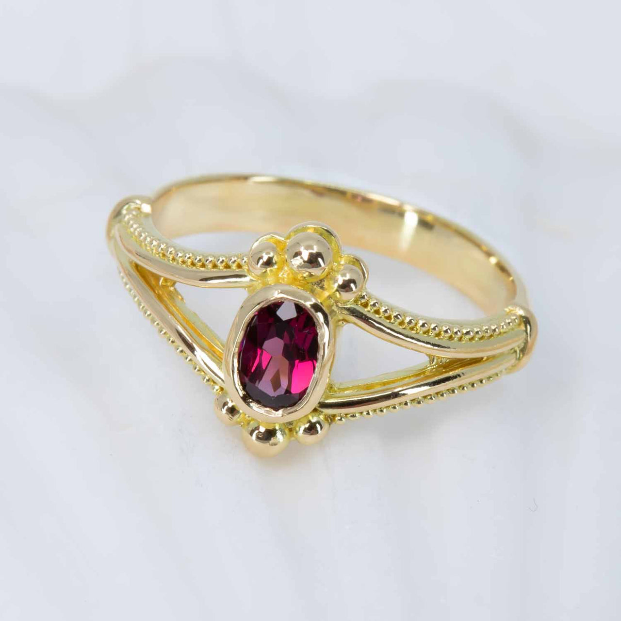 Garnet Oval Classical Ring