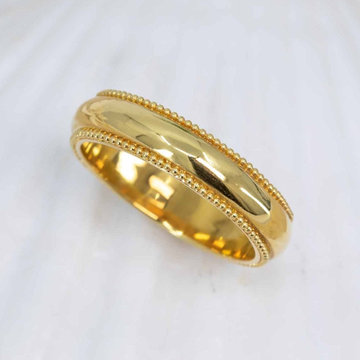 18K granulated wedding band