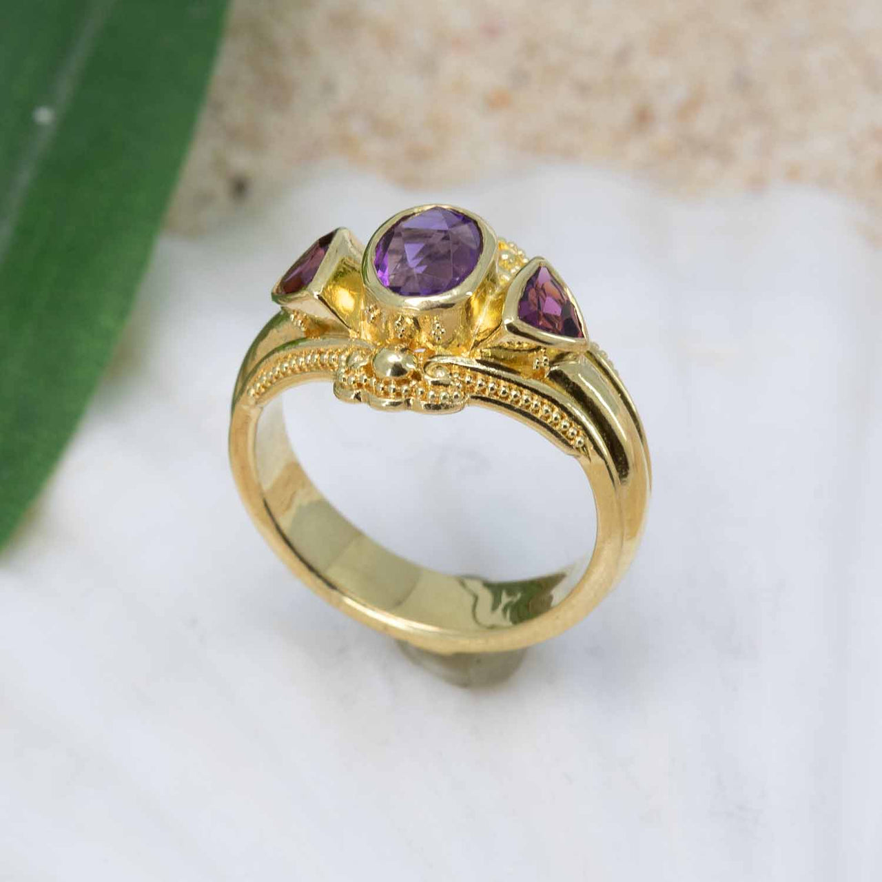 Amethyst & Garnet Classical Ring