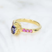 Tanzanite & Pink Sapphire Ring