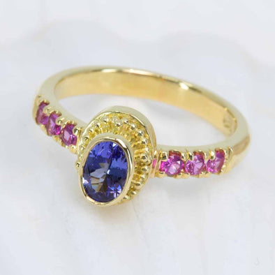 Tanzanite & Pink Sapphire Classical Ring