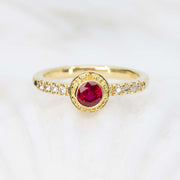 Ruby & Diamond Classical Ring