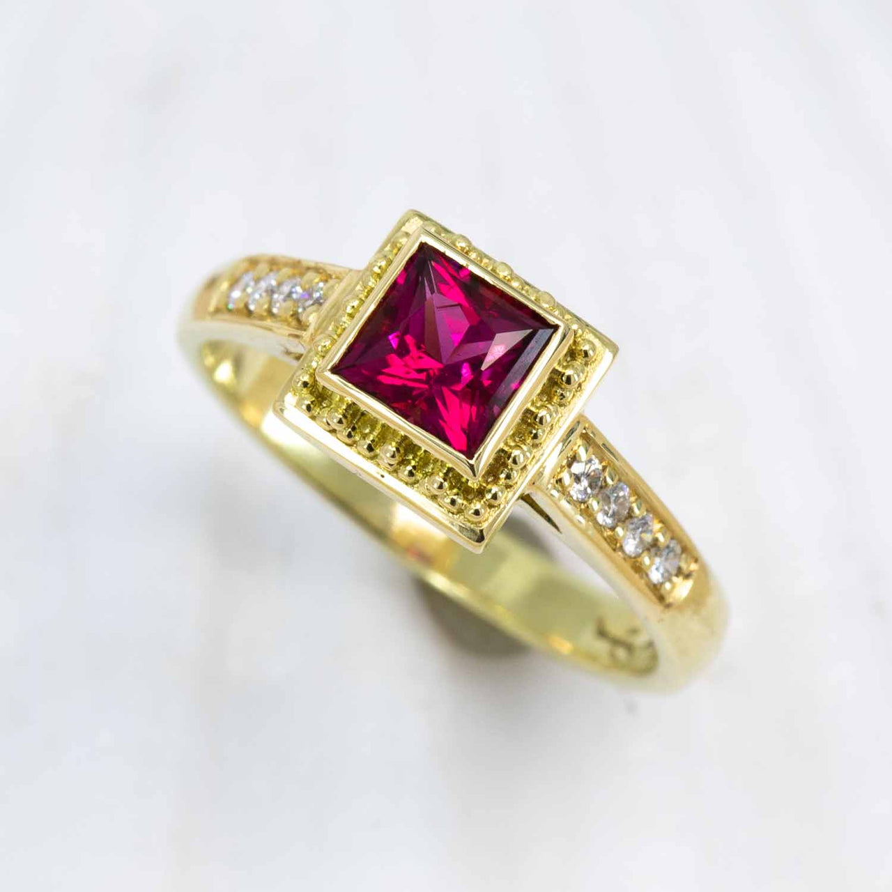 Tourmaline (Rubellite) Temple Ring