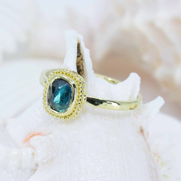 Aqua-Blue Tourmaline Treasure Ring