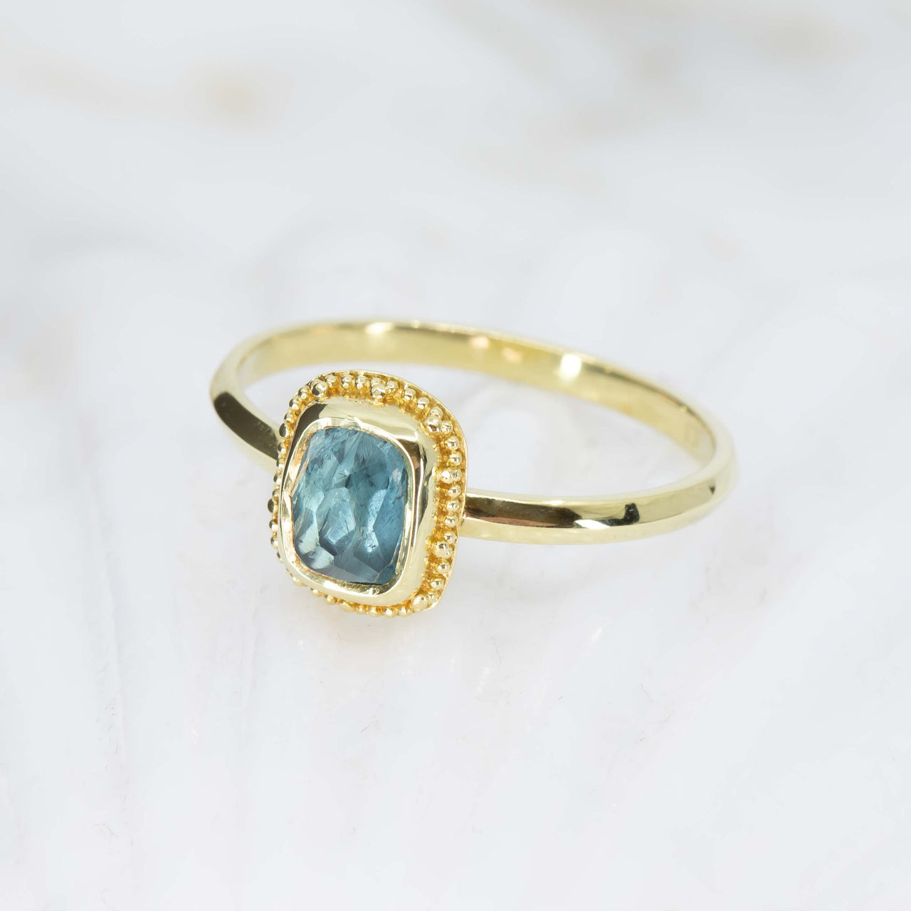 Aqua-Blue Tourmaline Mermaid Ring