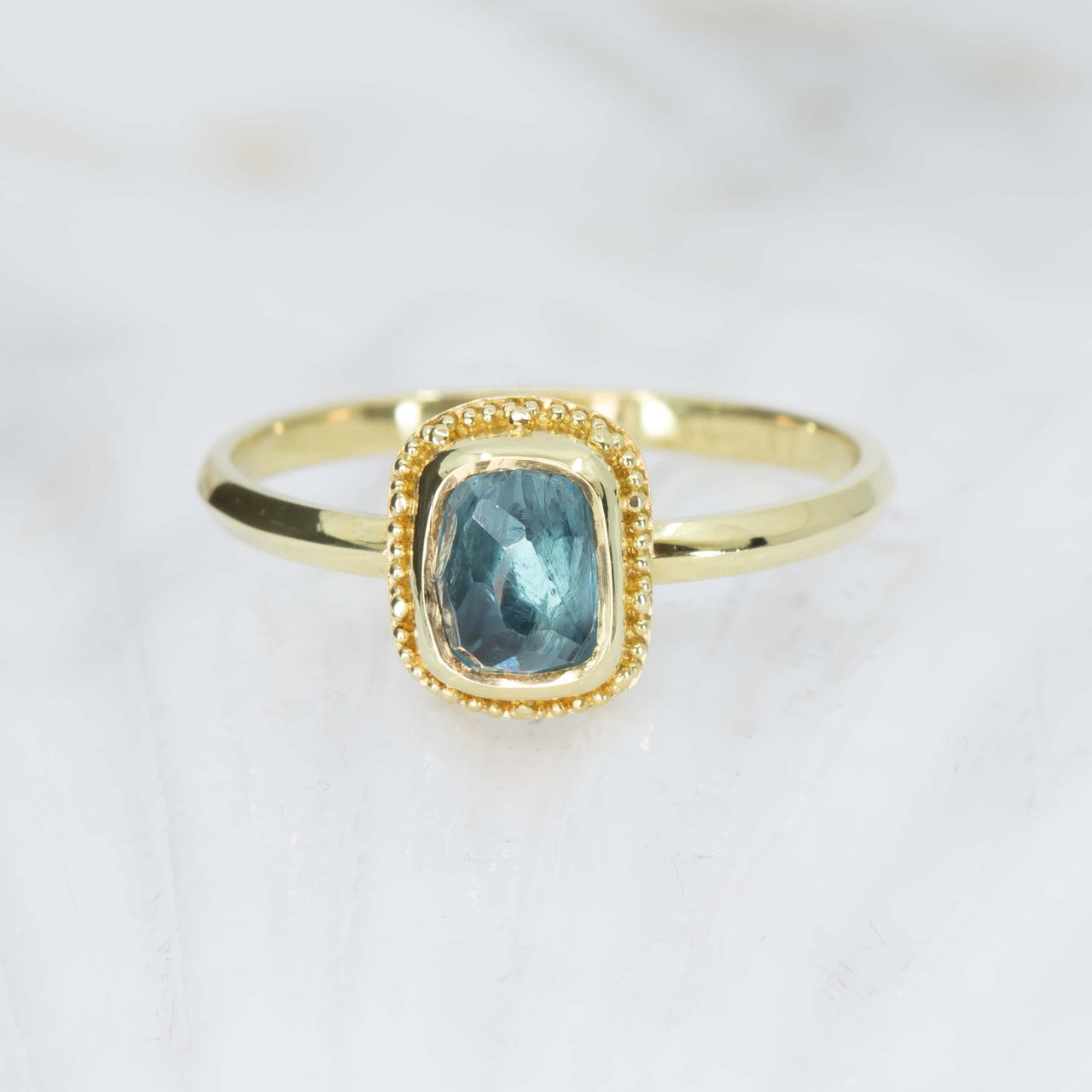 Aqua-Blue Tourmaline Mermaid Ring