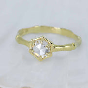 Diamond bamboo solitaire in 18K Treasure Gold