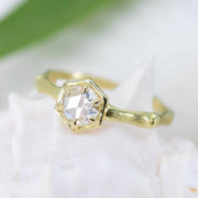 Diamond bamboo solitaire in 18K Treasure Gold