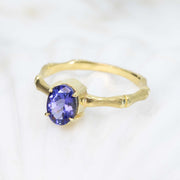 Bamboo Tanzanite Ring