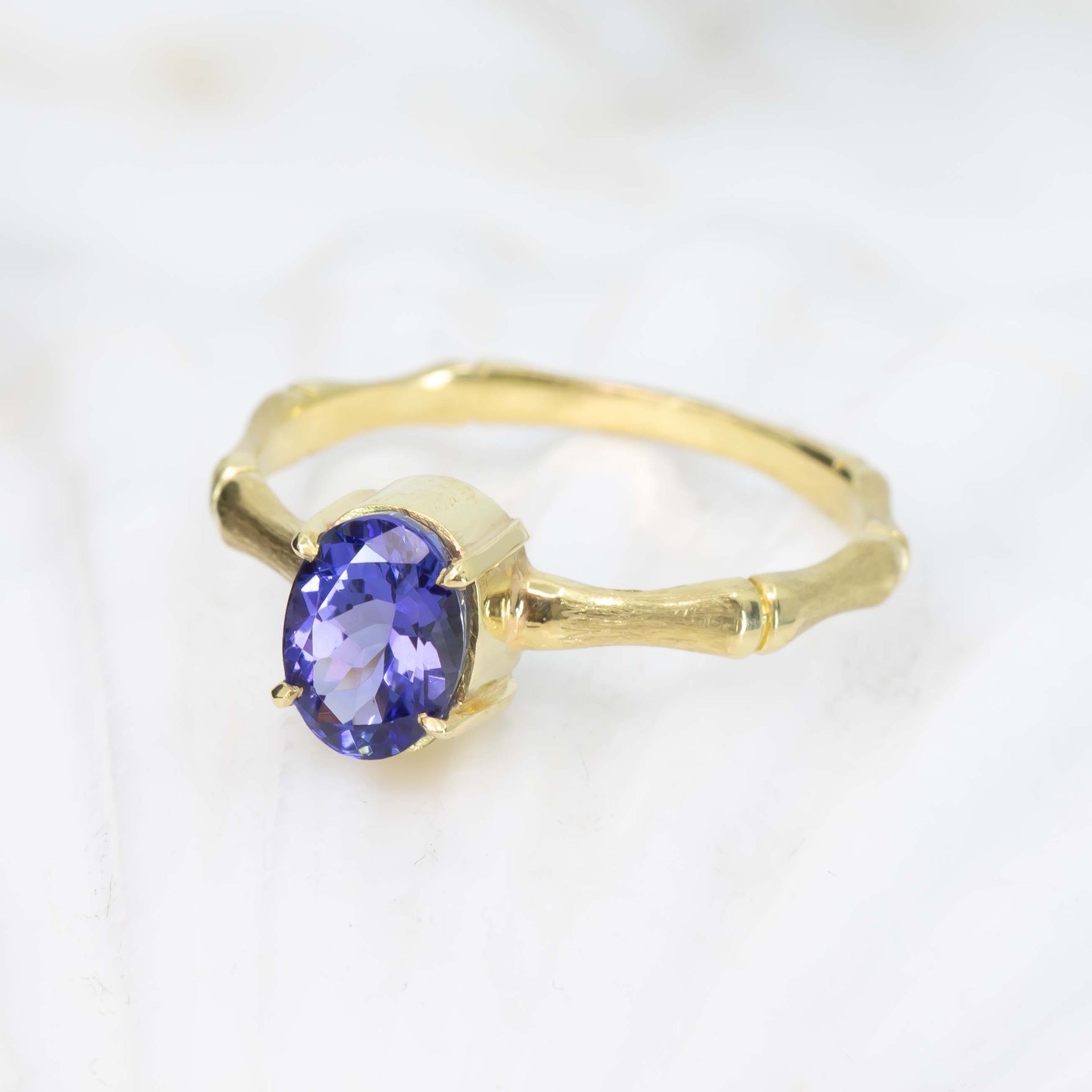 Bamboo Tanzanite Ring