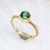 Green Tourmaline Bamboo Ring in 18K Treasure Gold