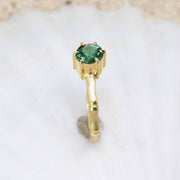 Green Tourmaline Bamboo Ring in 18K Treasure Gold