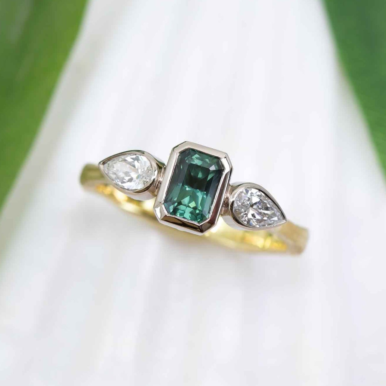 Teal Sapphire Tropical Dream Ring