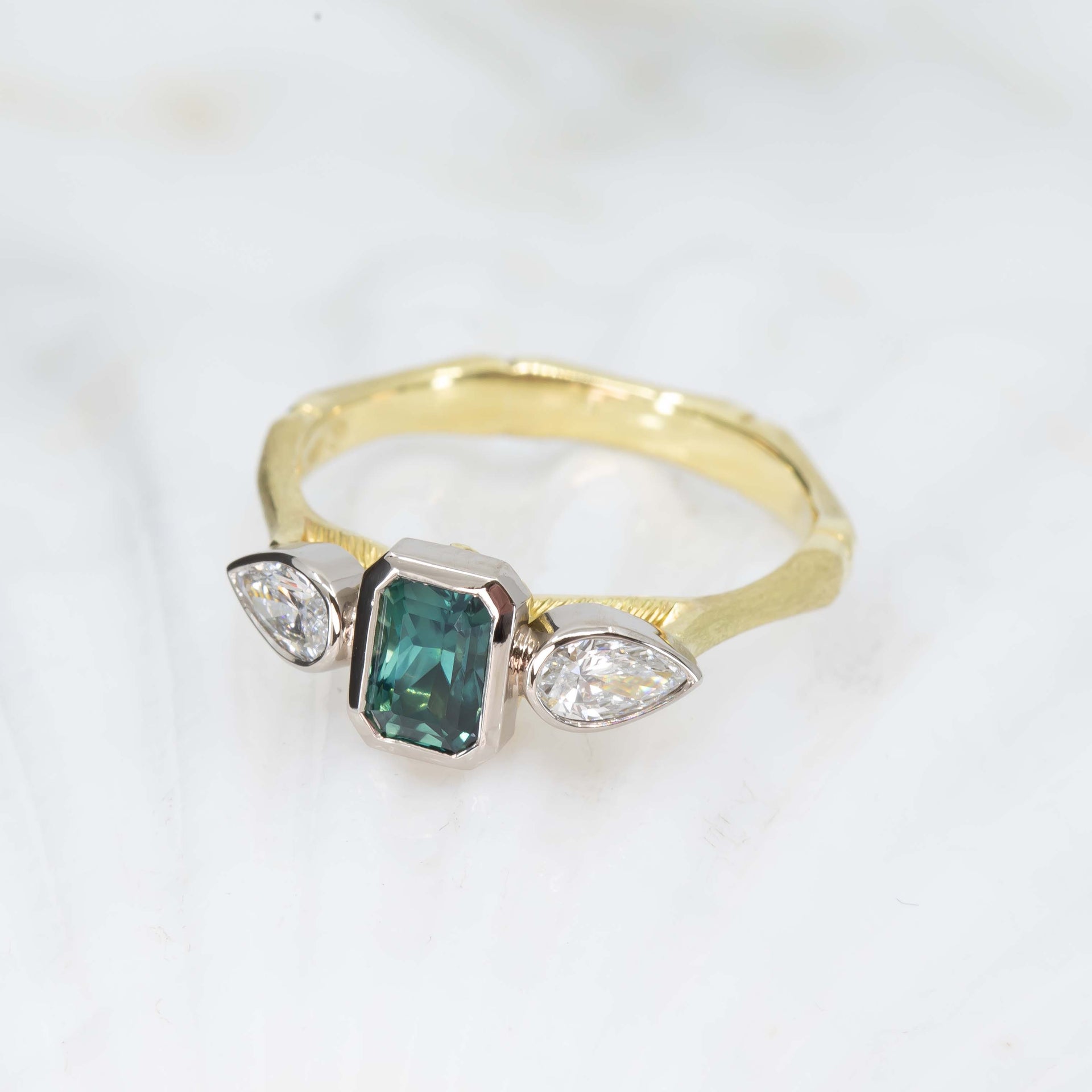 Teal Sapphire Tropical Dream Ring