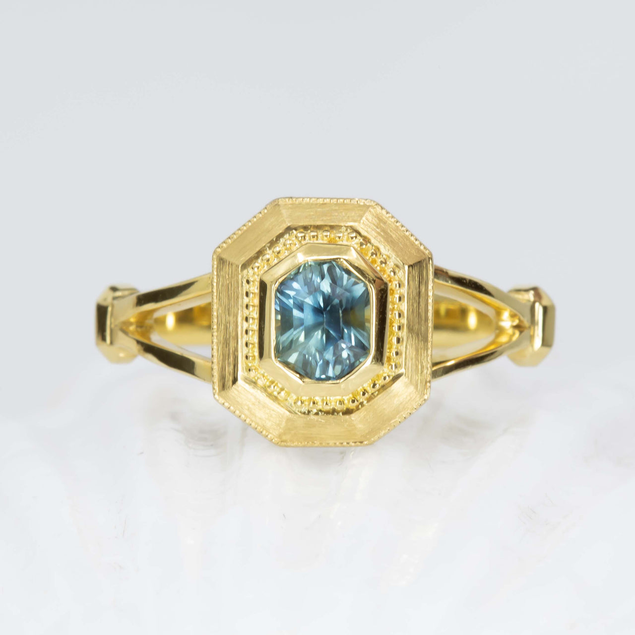 Blue Sapphire Atlantic Ring