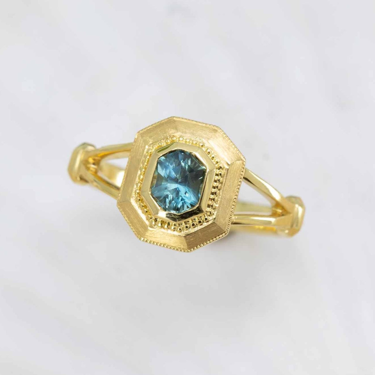 Blue Sapphire Atlantic Ring