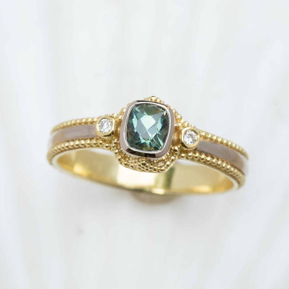 Granulated Green Sapphire Ring