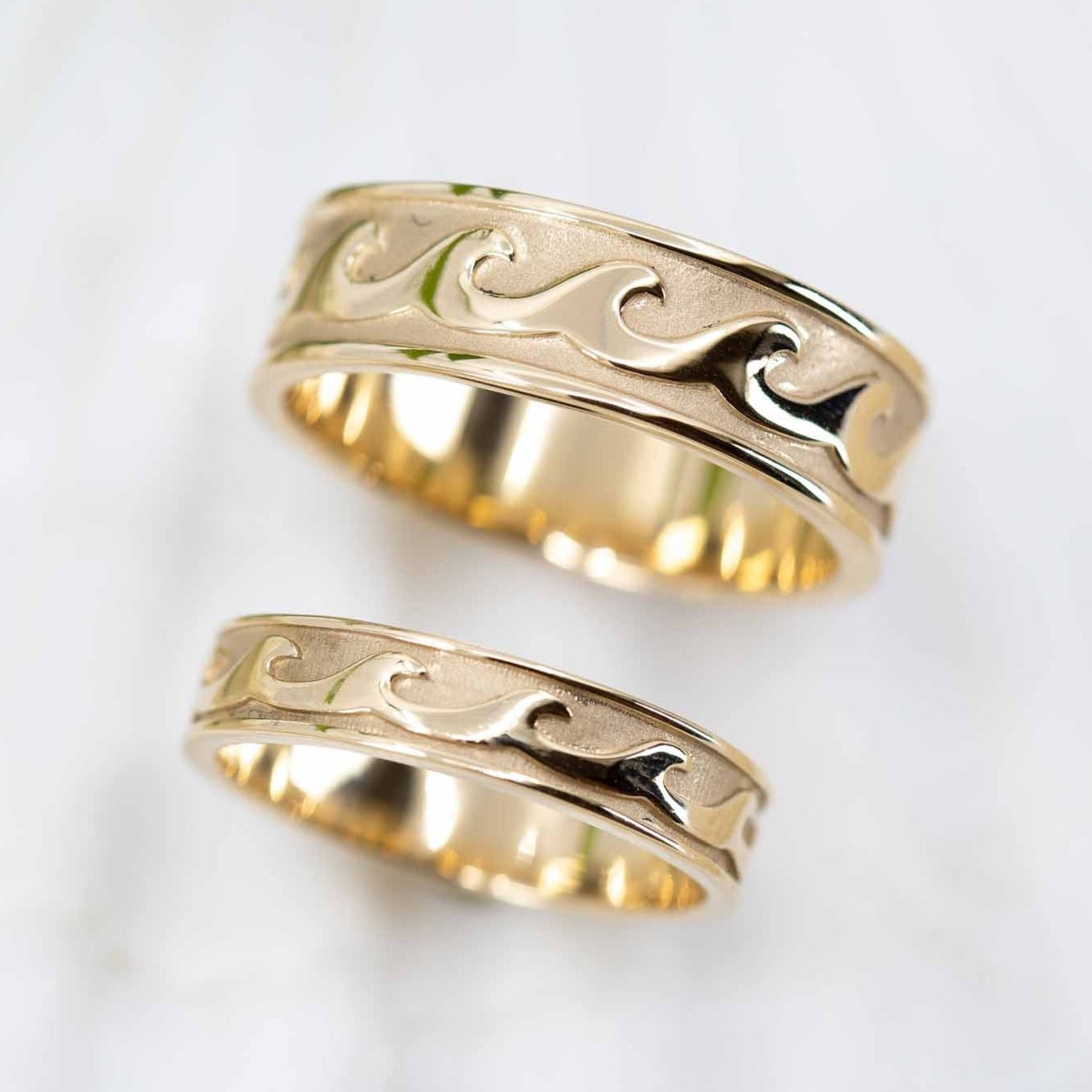 14K Gold Wave Rings