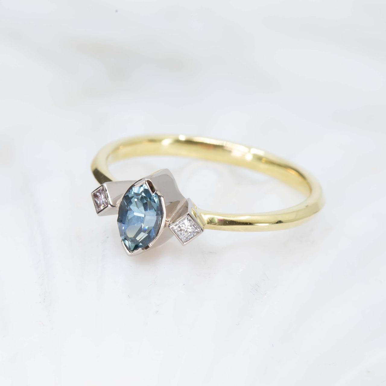 Blue sapphire and Diamond Ring