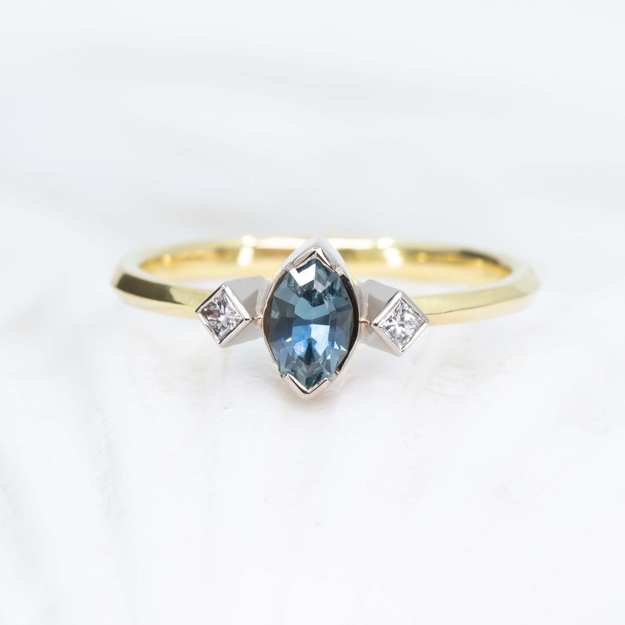 Blue sapphire and Diamond Ring