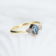 Blue sapphire and Diamond Ring