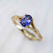 Tanzanite Bamboo Jewel Ring