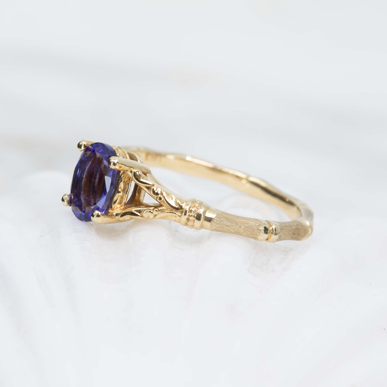 Tanzanite Bamboo Jewel Ring
