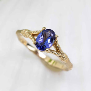 Tanzanite Bamboo Jewel Ring